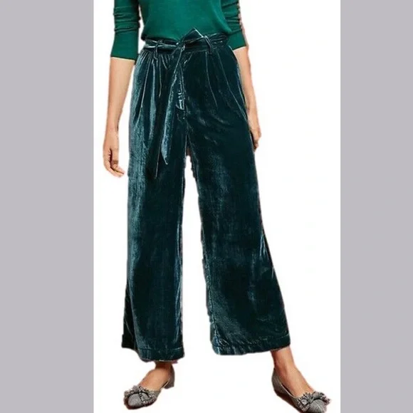 🆕NWT Anthropologie Velvet Wide Leg Trousers